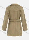 Wholesale Women's Casual Plain Zipper Lapel Double Breasted Long Sleeve Trench Coat With Belt - Liuhuamall