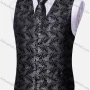 Wholesale Men's Formal Paisley Print V Neck Single Breasted Silky Waistcoat & Necktie 2-piece Set preview