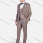 Wholesale Men's Formal Business Plaid Print Slim Fit Lapel Suit Jacket With Waistcoat 3 Piece Set preview