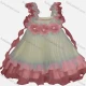 Wholesale Girls Lovely 3D Floral Appliques Ruched Tiered Ruffle Trim Dress 16# Clothing Wholesale Market Liuhua