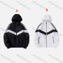 Wholesale Men's Casual Hooded Long Sleeve Windbreaker Pockets Striped Zipper Jacket 1397# preview