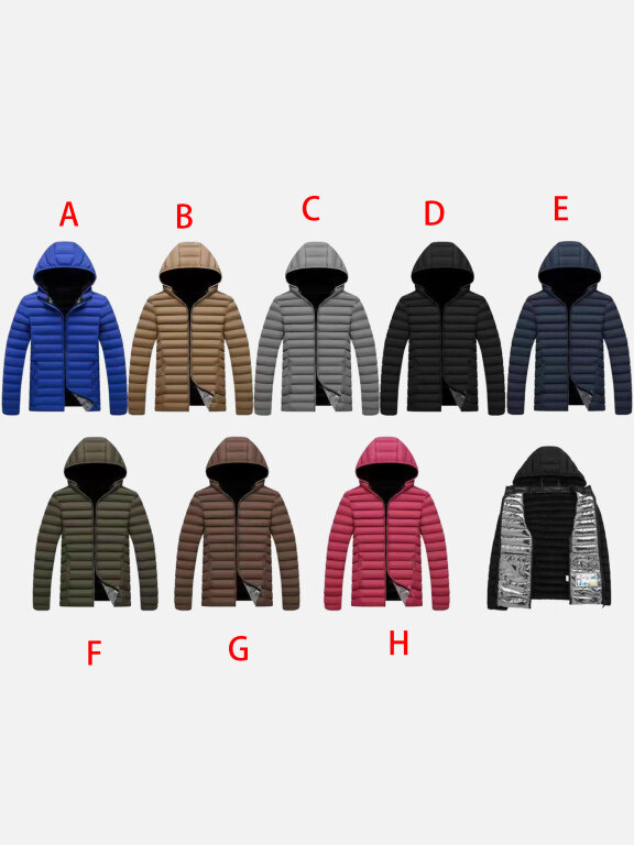 Men's Casual Hooded Zipper Pockets Thermal Lined Puffer Jacket 2399A#, Clothing Wholesale Market -LIUHUA, MEN, Outerwears
