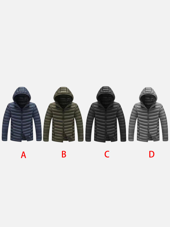 Men's Casual Hooded Zipper Pockets Thermal Lined Puffer Jacket 5088A#, Clothing Wholesale Market -LIUHUA, MEN, Outerwears