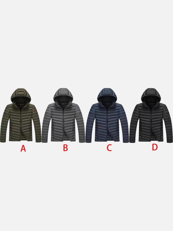 Men's Casual Hooded Zipper Pockets Thermal Lined Puffer Jacket 5188A#, Clothing Wholesale Market -LIUHUA, MEN, Outerwears