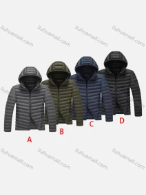 Wholesale Men's Plus Size Casual Hooded Zipper Pockets Thermal Lined Puffer Jacket 5188B#, LIUHUA CLOTHING WHOLESALE