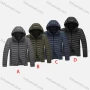 Wholesale Men's Plus Size Casual Hooded Zipper Pockets Thermal Lined Puffer Jacket 5188B# preview