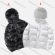 Wholesale Men's Casual Graphic Hooded Slant Pockets Thermal Lined Puffer Jacket 8831# Black Clothing Wholesale Market Liuhua