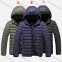 Wholesale Men's Casual Plain Hooded Zipper Pockets Thermal Lined Puffer Jacket 20188# preview