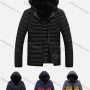 Wholesale Men's Plus Size Casual Colorblock Hooded Zipper Pockets Thermal Lined Puffer Jacket A2109# preview