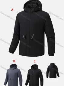 Wholesale Men's Casual Plain Hooded Zipper Pockets Thermal Lined Coat A2120#, LIUHUA CLOTHING WHOLESALE