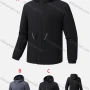 Wholesale Men's Casual Plain Hooded Zipper Pockets Thermal Lined Coat A2120# preview