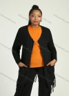 Wholesale Women's Casual Dual Pockets Long Sleeve Fringe Trim Cardigan - Liuhuamall