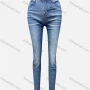 Wholesale Women's Casual Plain High Waist Patch Pocket Striped Trim Skinny Jeans 4207# preview