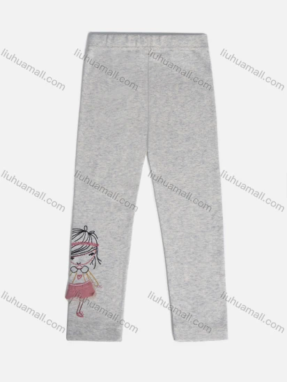 Wholesale Girls' Casual Cartoon Embroidery Graphic Elastic Waist Pants