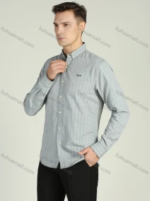 Wholesale Men's Striped Button Down Long Sleeve Casual Shirt, LIUHUA CLOTHING WHOLESALE