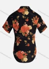 Wholesale Women's Vintage Short Sleeve Floral Pattern Collared Button Down Shirt 23058# - Liuhuamall