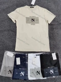 Wholesale Men's Casual 100%Cotton Round Neck Letter T-shirt, LIUHUA CLOTHING WHOLESALE