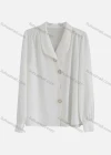 Wholesale Women's Elegant Long Sleeve Shawl Collar Button Down Plain Ruched Shirts 674986# - Liuhuamall