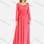 Wholesale Women's Casual Square Neck Plain Ruched Long Sleeve Maxi Dress preview