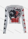 Wholesale Women's Casual Graffiti Allover Print Round Neck Long Sleeve Blouse Q21TP726# - Liuhuamall