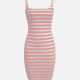 Women's Sexy Slim Fit Strap Stripped Paint Bodycon Short Tank Dress T293# Clothing Wholesale Market -LIUHUA