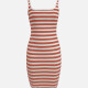 Women's Sexy Slim Fit Strap Stripped Paint Bodycon Short Tank Dress T37774# Clothing Wholesale Market -LIUHUA