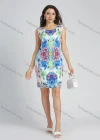 Wholesale Women's Casual Sleeveless Round Neck Floral Print Zip Back Short Tank Dress - Liuhuamall