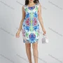 Wholesale Women's Casual Sleeveless Round Neck Floral Print Zip Back Short Tank Dress preview