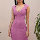 Women's Casual Plain Deep V Neck Sleeveless Bodycon Knee Length Tank Dress T267# Clothing Wholesale Market -LIUHUA