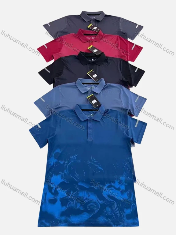 Wholesale Men's Quick Dry Workout Short Sleeve Round Neck Sports Polo P63#