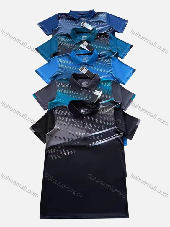 Wholesale Men's Quick Dry Workout Contrast Color Short Sleeve Sports Polo Shirt P68#