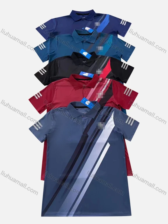 Wholesale Men's Quick Dry Workout Reflective Stripes Short Sleeve Sports Polo Shirt P70#