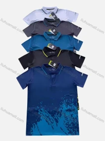 Wholesale Men's Quick Dry Workout Ink Splash Print Short Sleeve Sports Polo Shirt P71#, LIUHUA CLOTHING WHOLESALE