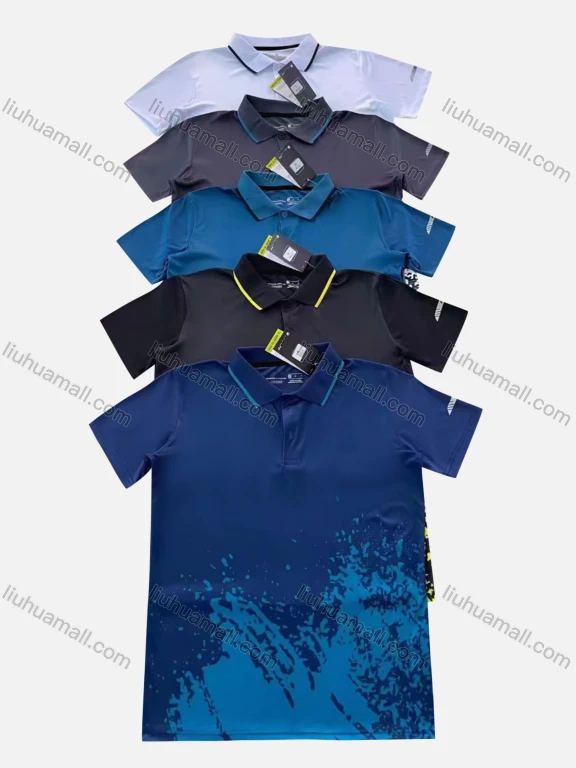 Wholesale Men's Quick Dry Workout Ink Splash Print Short Sleeve Sports Polo Shirt P71#