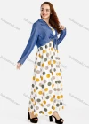 Wholesale Women's Casual Polka Dot Maxi Dress & Plain Long Sleeve Crop Tie Front Cardigan 2 Piece Set - Liuhuamall
