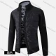 Wholesale Men's Casual Long Sleeve Full Zip Patchwork Chunky Knit Jackets Black Clothing Wholesale Market Liuhua