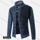 Wholesale Men's Casual Long Sleeve Full Zip Patchwork Chunky Knit Jackets Blue Clothing Wholesale Market Liuhua