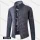Wholesale Men's Casual Long Sleeve Full Zip Patchwork Chunky Knit Jackets Dark Gray Clothing Wholesale Market Liuhua