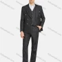 Wholesale Men's Formal Business Lapel Striped Double Breasted Blazer Jacket & Single Breasted Waistcoat & Pants 3 Piece Suit Set preview