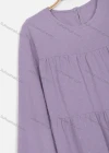 Wholesale Women's Casual Crew Neck Keyhole Back Long Sleeve Layered Short Dress - Liuhuamall