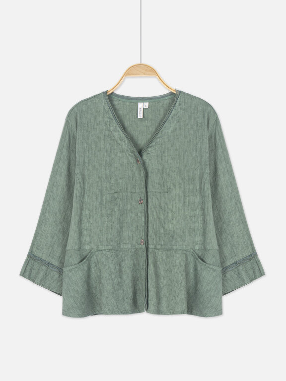 Women's Plain Long Sleeve Button Down Cardigan, Clothing Wholesale Market -LIUHUA, Cardigans