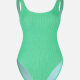Women's Sexy Plain Slim Fit Ribbed High Waist Backless One Piece Swimsuit Green Clothing Wholesale Market -LIUHUA