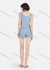 Wholesale Women's Plain Pearl Decor Crop Tank Top & Drawstring Shorts 2 Piece Lounge Pajamas Set A21# - Liuhuamall