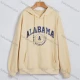 Wholesale Women's Letter Drawstring Long Sleeve Drop Shoulder Casual Pullover Hoodie With Kangaroo Pocket SW-002# Beige Guangzhou Clothing Wholesale Market & Suppliers -LIUHUAMALL