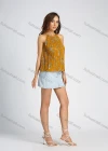 Wholesale Women's Chiffon Floral Print Ruched Cami Top - Liuhuamall