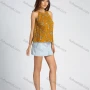 Wholesale Women's Chiffon Floral Print Ruched Cami Top preview