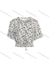 Wholesale Women's Summer V-Neck Butterfly Sleeve Crop Ditsy Floral Print Blouse - Liuhuamall
