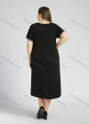Wholesale Women's Plus Size Casual Crew Neck Short Sleeve Embroidery Midi Dress - Liuhuamall