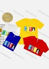 Wholesale Boy's Casual Letter Print Round Neck Short Sleeve Tee - Liuhuamall