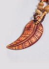 Wholesale Vintage Feather Wood Beads Necklace - Liuhuamall